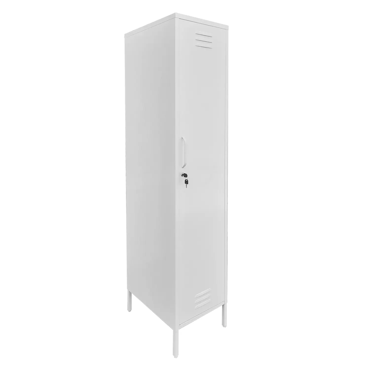 LOCKER CASA METALICO CON LLAVE REPISAS REGULABLES Y COLGADOR COLOR BLANCO MOBITAT - 3