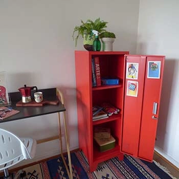 LOCKER ORGANIZACION ROJO CON PUERTA Y REPISAS REGULABLES MOBITAT - 4