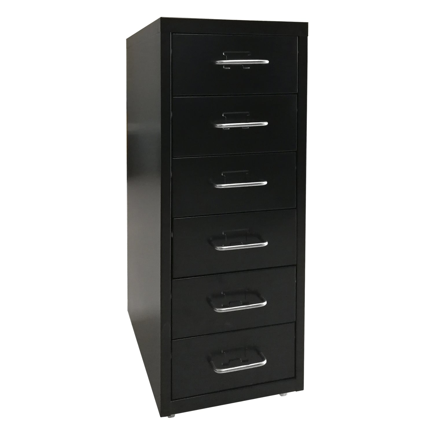 CAJONERA METALICA NEGRA DE 6 CAJONES CON RUEDAS - 3