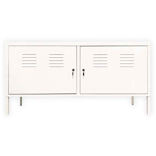 GABINETE RACK METALICO BLANCO 2 PUERTAS CON REPISAS MOBITAT - 1