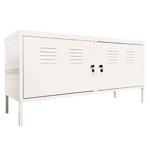 GABINETE RACK METALICO BLANCO 2 PUERTAS CON REPISAS MOBITAT - 2