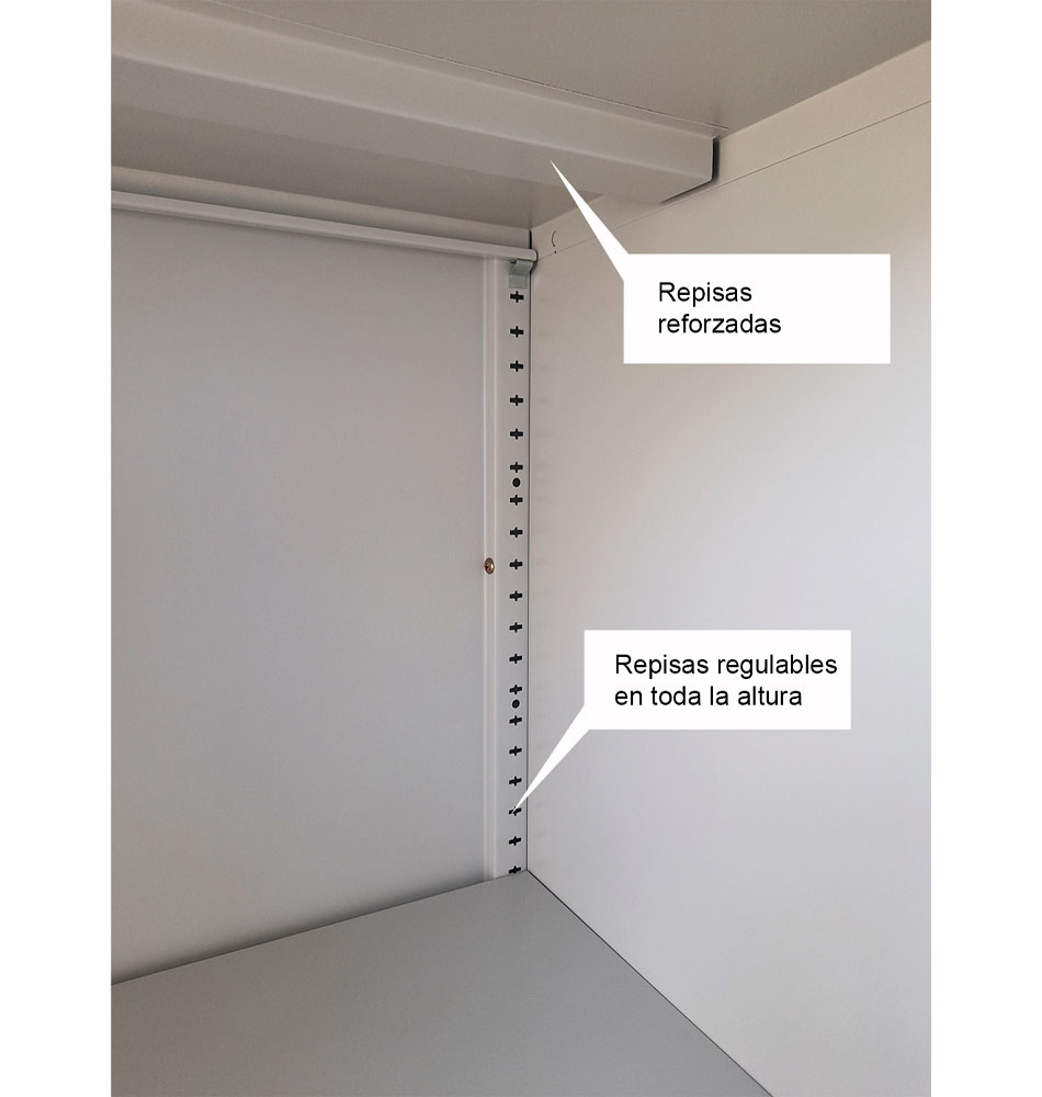 MUEBLE METALICO CON PUERTAS Y REPISAS REGULABLES EQUIMET - 4