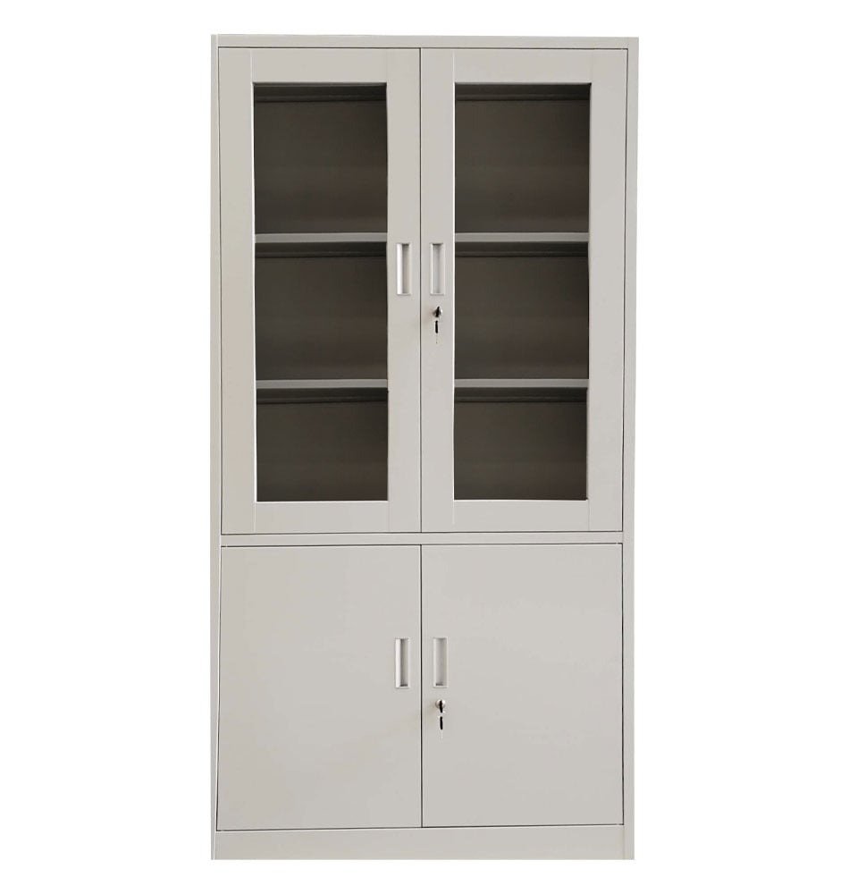 MUEBLE METÁLICO CON PUERTAS DE VIDRIO METAL Y REPISAS EQUIMET - 1