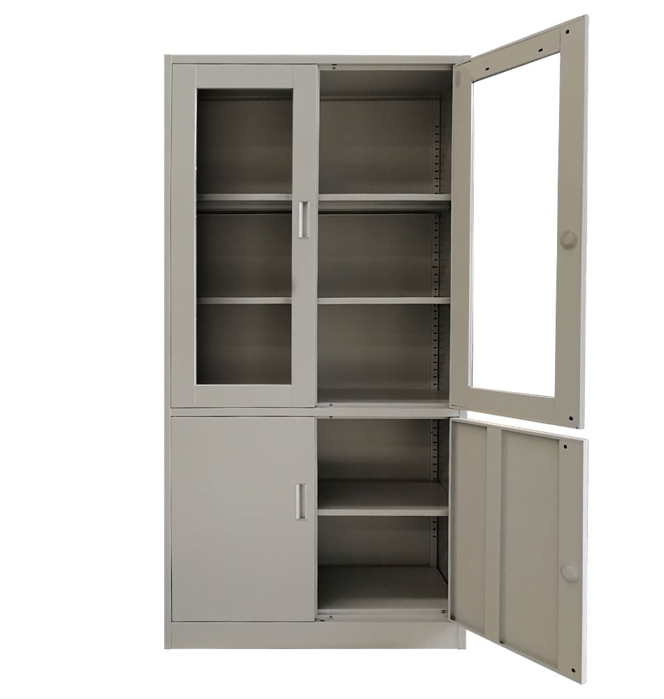 MUEBLE METÁLICO CON PUERTAS DE VIDRIO METAL Y REPISAS EQUIMET - 2