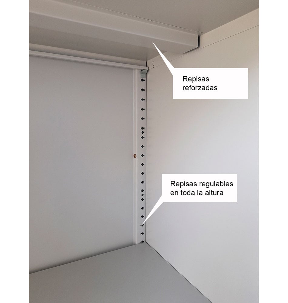 MUEBLE METÁLICO CON PUERTAS DE VIDRIO METAL Y REPISAS EQUIMET - 3