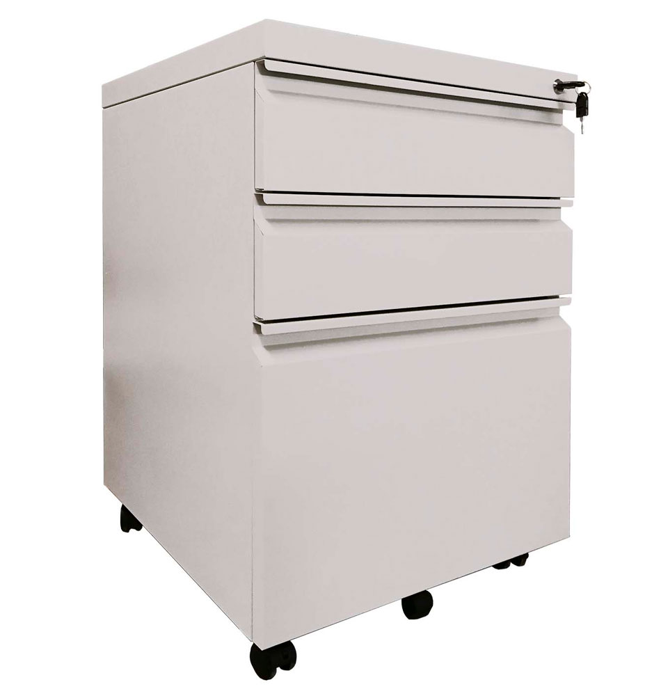 CAJONERA PARA ESCRITORIO METALICA CON CAJONES Y RUEDAS - 1