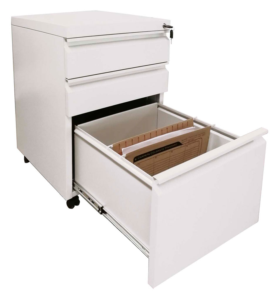 CAJONERA PARA ESCRITORIO METALICA CON CAJONES Y RUEDAS - 2