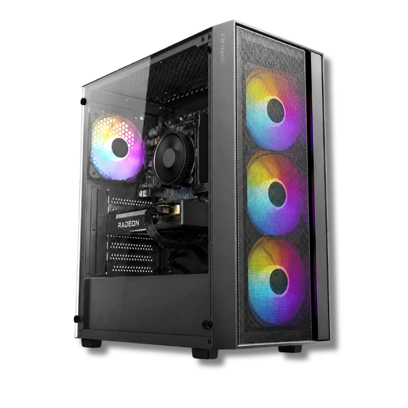 PC GAMER AMD RYZEN 5 5500 - 16GB RAM - RX 7600 - 1TB - WIFI - (MONITOR 24'+ PARLANTE) AX65 - 2