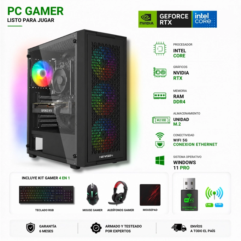 PC GAMER INTEL I5-12400F - 32GB - RTX 5060 - 2TB - WIFI - TNM01 - 1