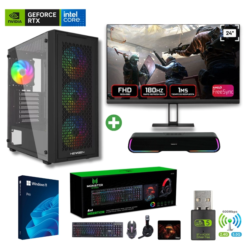 PC GAMER INTEL CORE I5 12400F - 32GB - RTX 5060 - 2TB ( PARLANTE + MONITOR 24' )TNM01 - 1