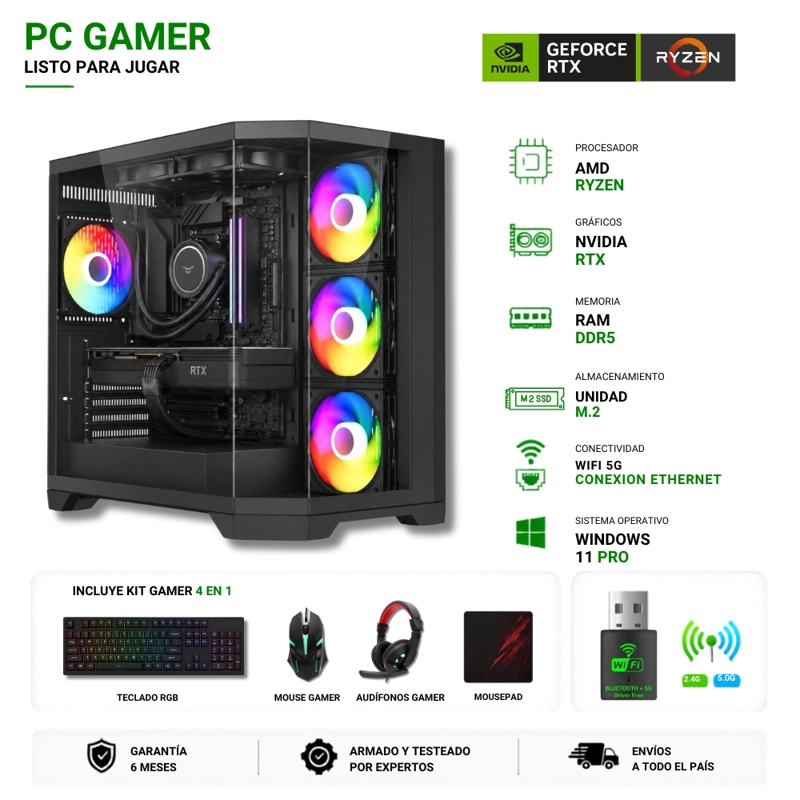 PC GAMER AMD RYZEN 7 7800X3D - 32GB - RTX 5070 - 2TB - S530B