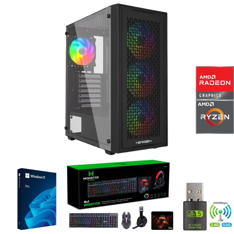 PC GAMER AMD RYZEN 7 5700X - 32GB RAM - RX 9060 XT - 2TB - WIFI - TNM01 - 1