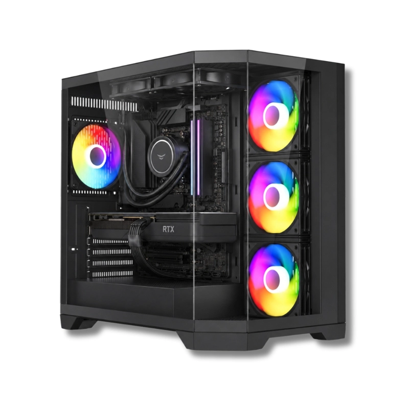 PC GAMER AMD RYZEN 7 7800X3D - 32GB - RTX 5070 - 2TB - (MONITOR 27' - PARLANTE - AUDIFONOS) S530B - 2