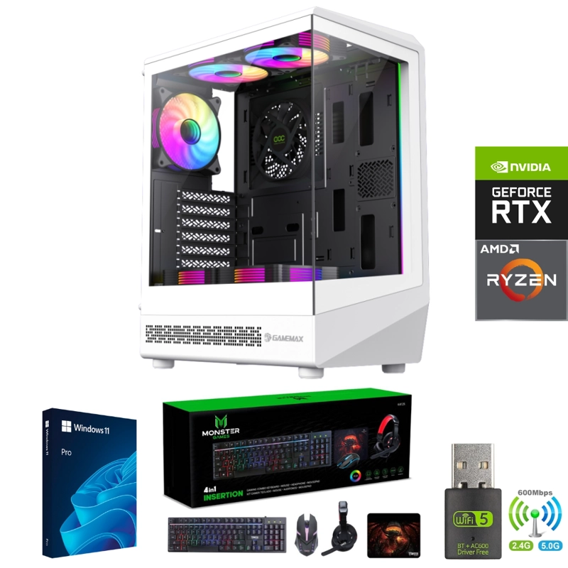 PC GAMER AMD RYZEN 5 5500 - 16GB RAM - RTX 3050 - 1TB - WIFI - COC-W