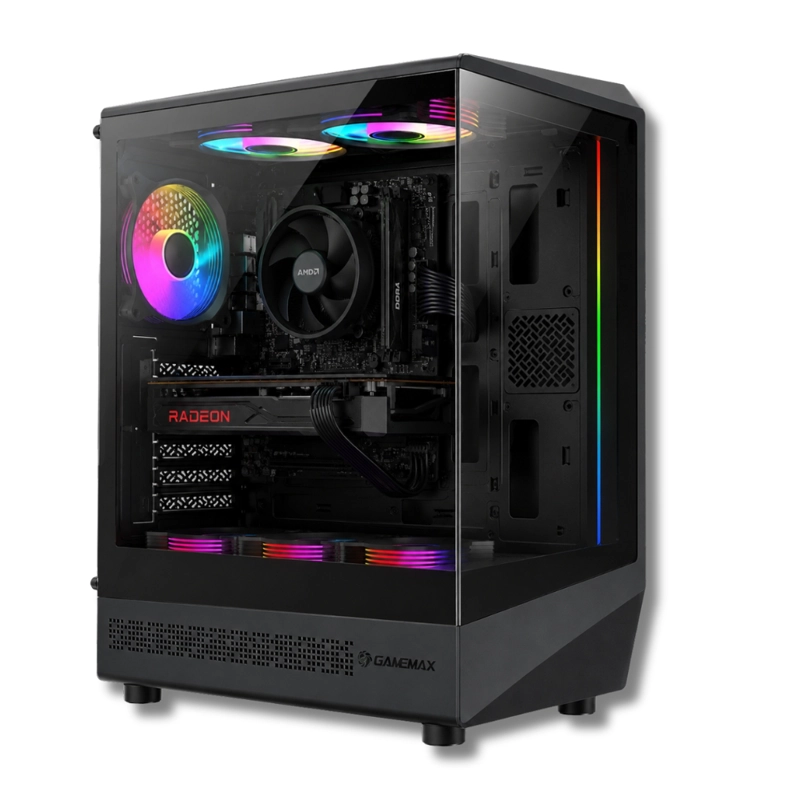 PC GAMER AMD RYZEN 5 5500 - 32GB RAM - RX 7600 - 2TB - WIFI - (MONITOR 24'+ PARLANTE) COC-B - 2