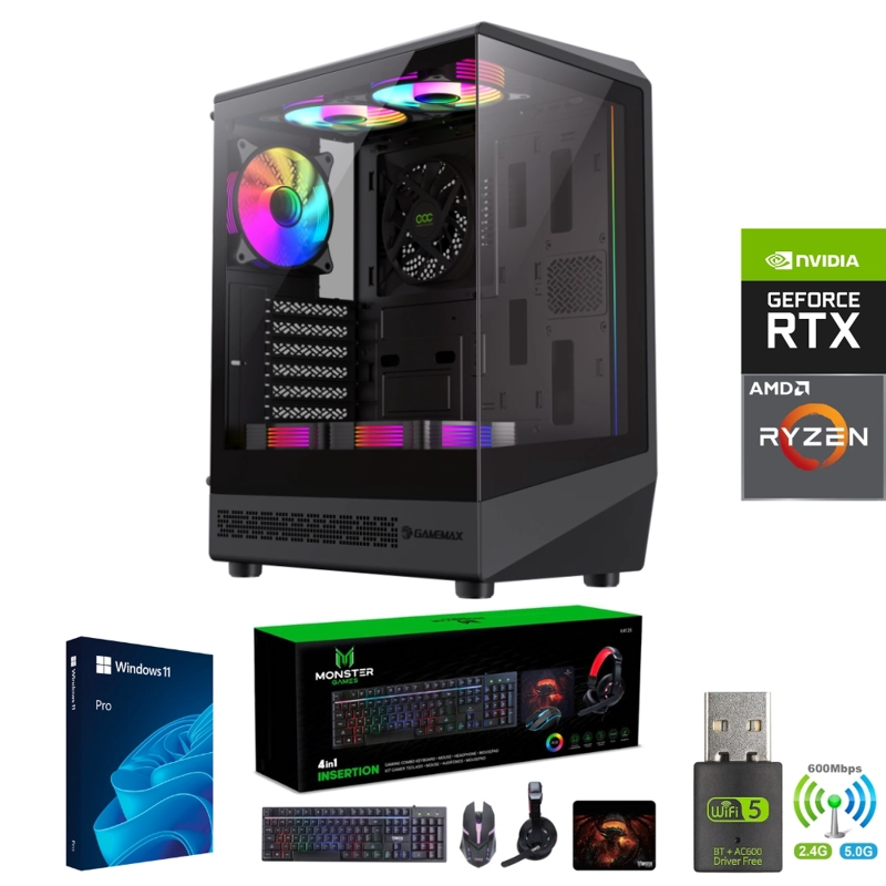 PC GAMER AMD RYZEN 7 5700X - 16GB RAM - RTX 5060 - 1TB - WIFI - COC-B