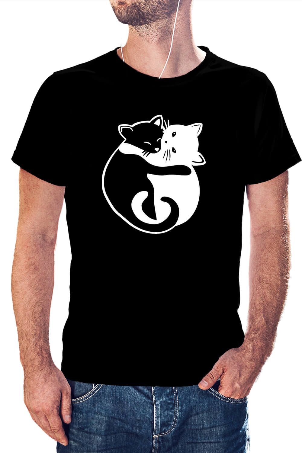 POLERA DISEÑO GATITOS ABRAZADOS GATO D2 - 1