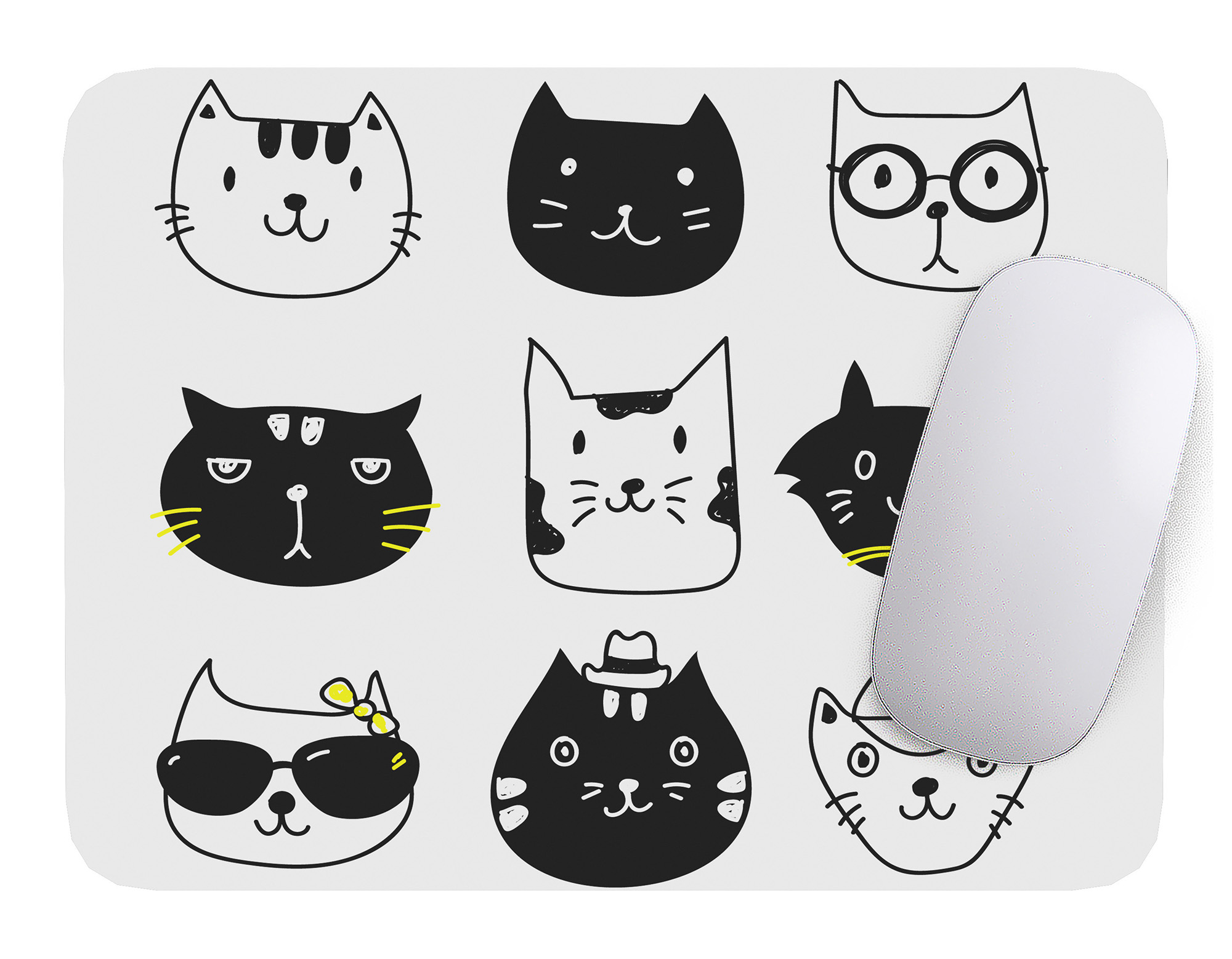 MOUSE PAD GATO ARTE DE ANIMALES - 17CM X 21CM D19 - 1