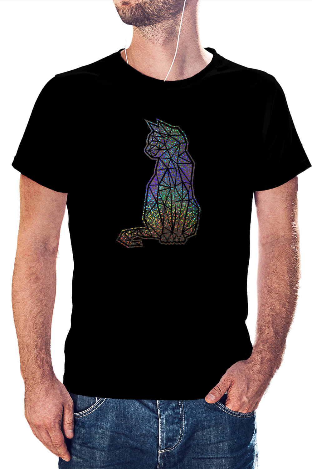 POLERA DISEÑO GATO HOLOGRÁFICO - 1