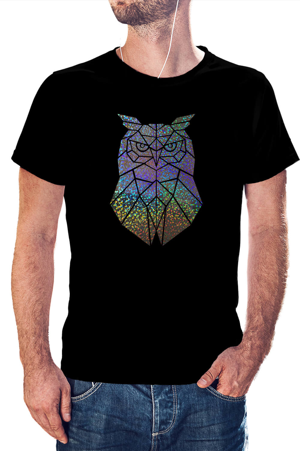 POLERA DISEÑO BÚHO HOLOGRÁFICO - 1