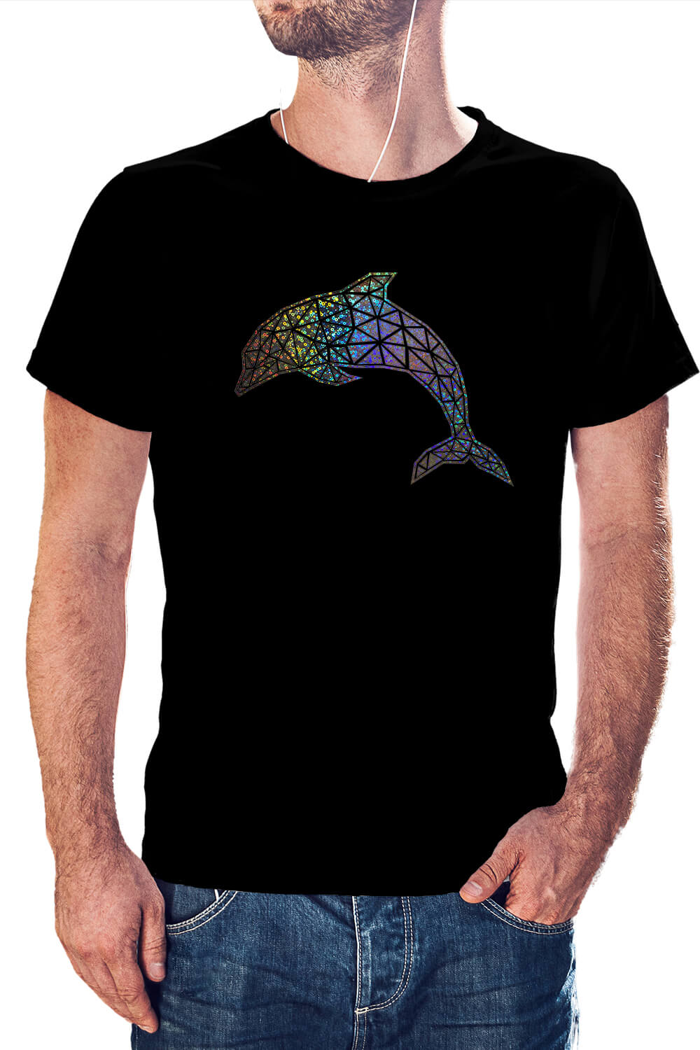 POLERA DISEÑO DELFÍN HOLOGRÁFICO - 1