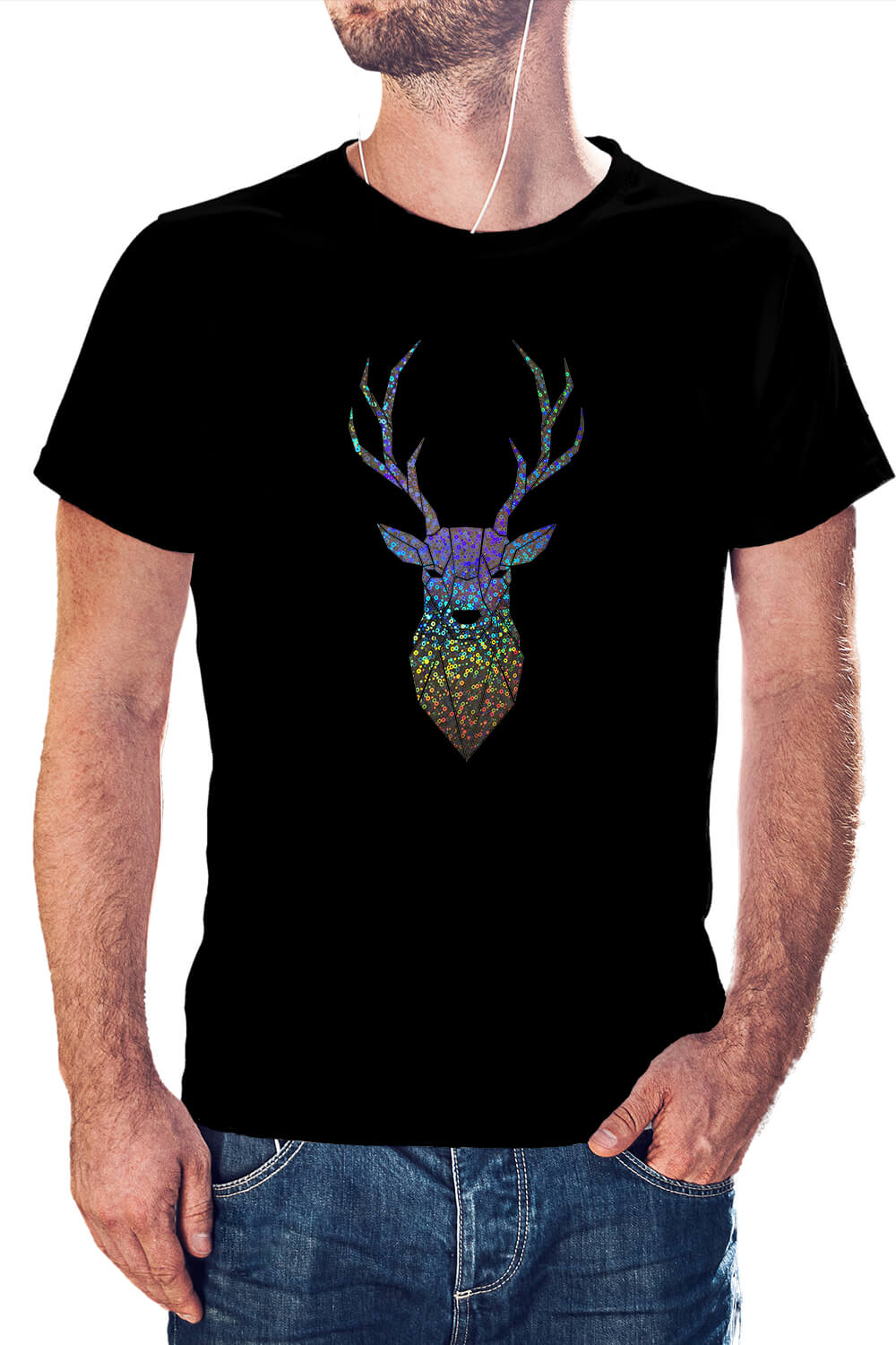 POLERA DISEÑO CIERVO HOLOGRÁFICO - 1