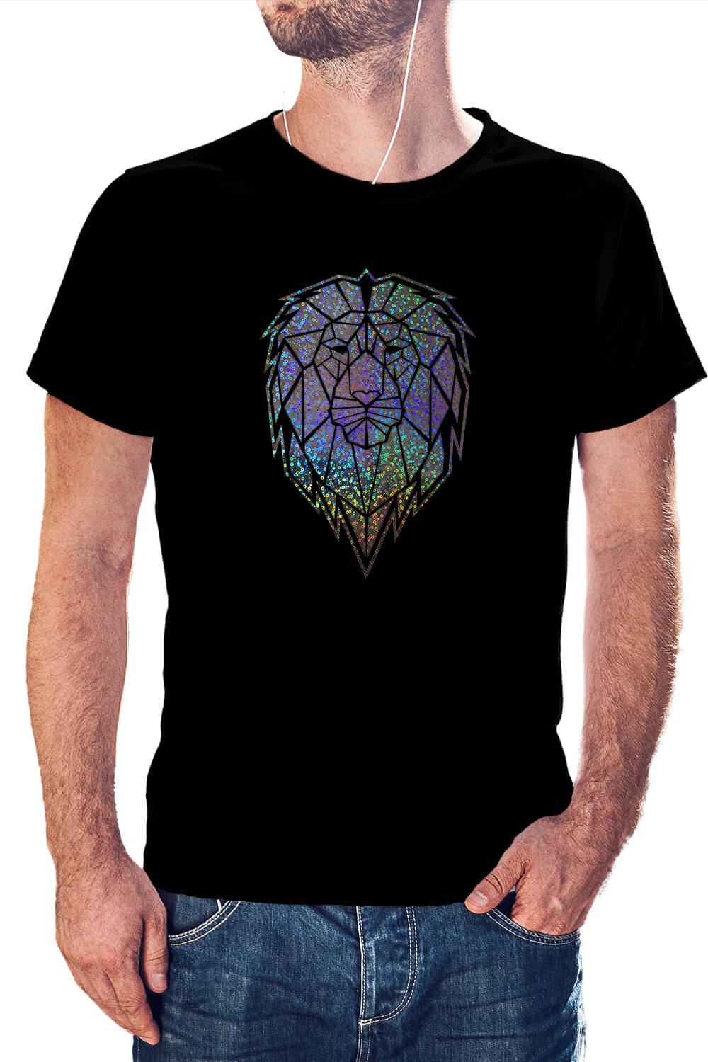 POLERA DISEÑO LEÓN HOLOGRÁFICO - 1