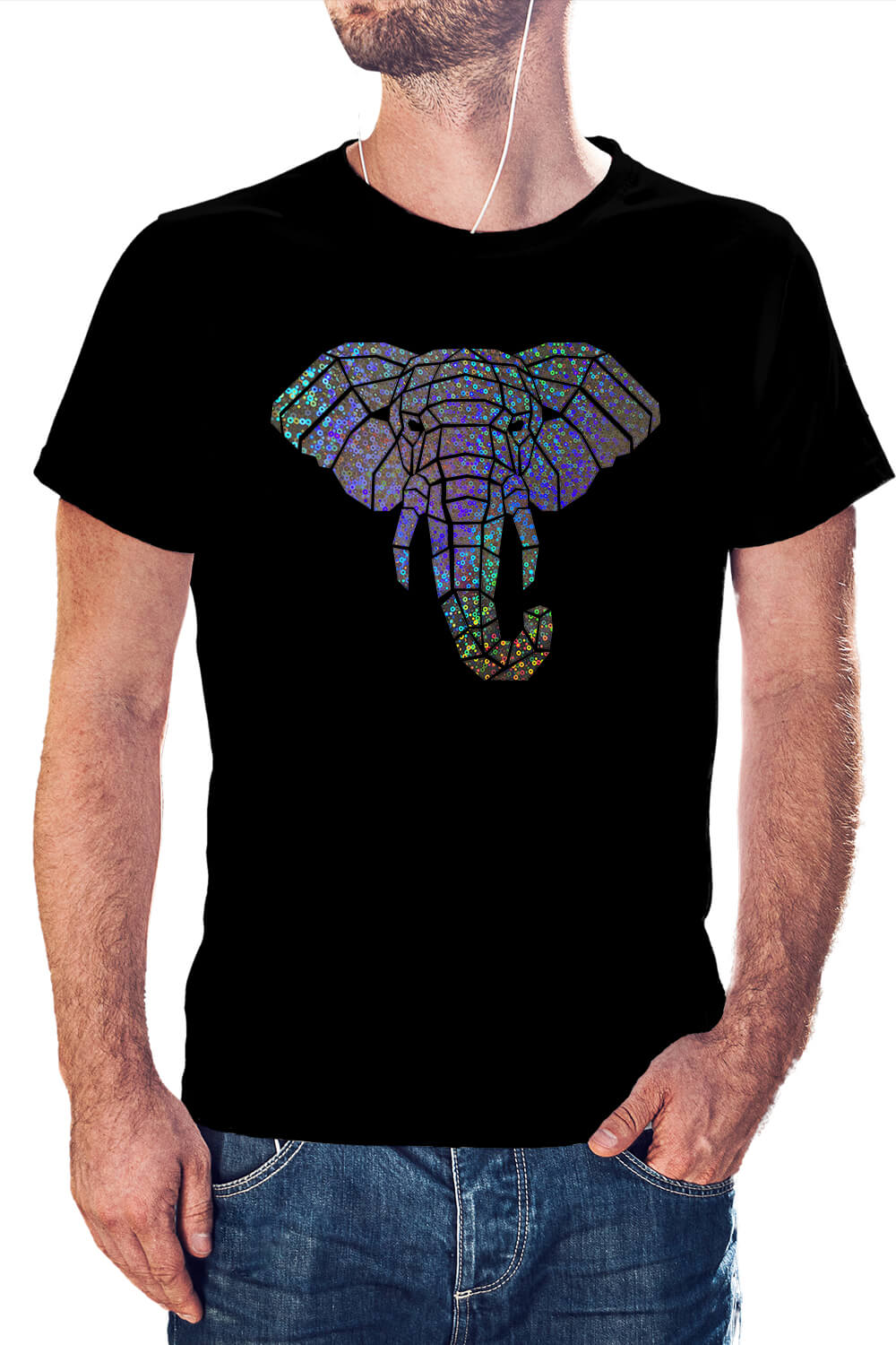 POLERA DISEÑO ELEFANTE HOLOGRÁFICO - 1