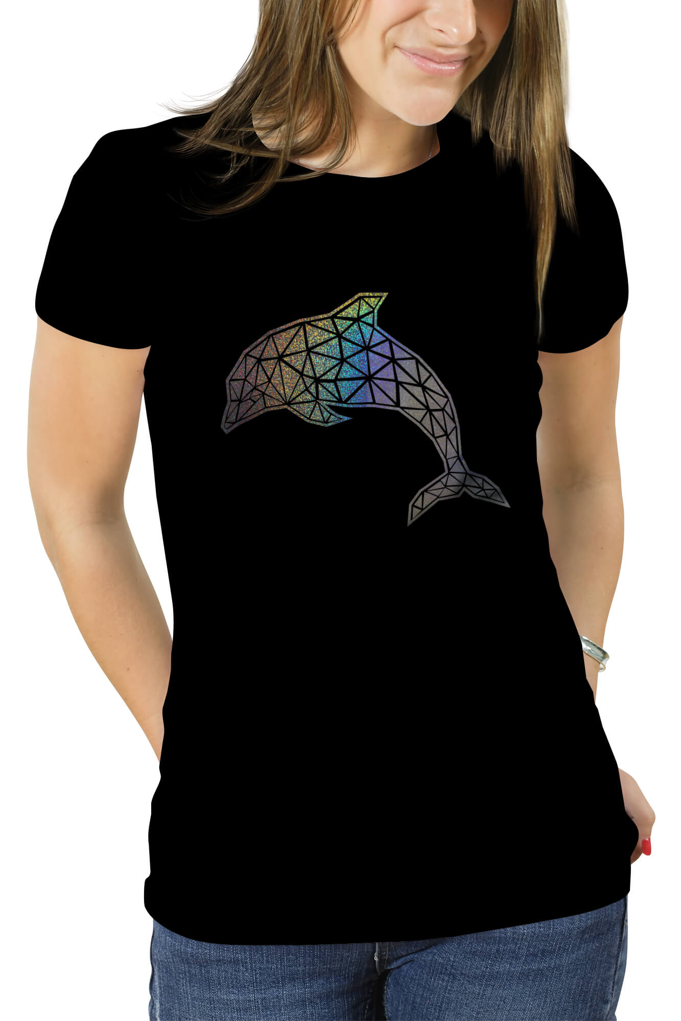 POLERA DISEÑO DELFÍN HOLOGRÁFICO - 1