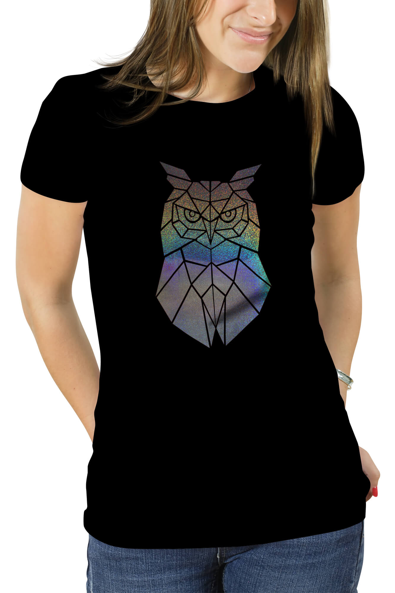 POLERA DISEÑO BÚHO HOLOGRÁFICO - 1