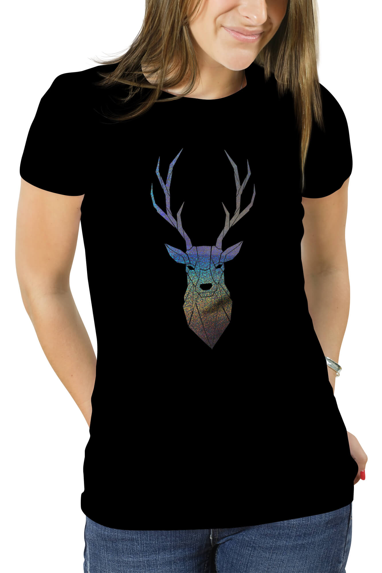 POLERA DISEÑO CIERVO HOLOGRÁFICO - 1