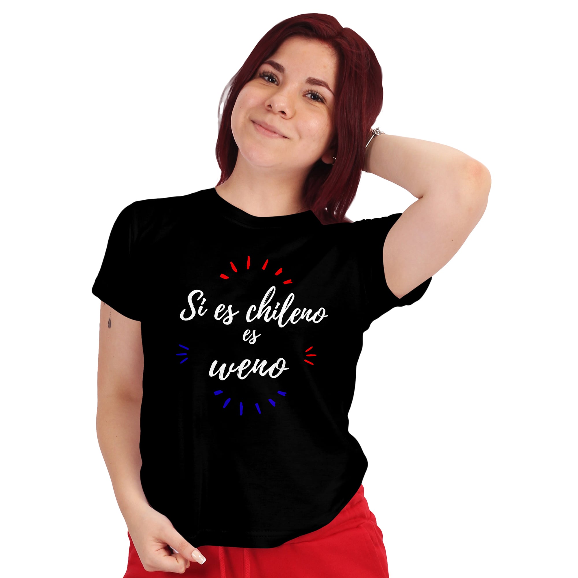 POLERA MUJER DISEÑO FRASES CHILENAS FIESTAS PATRIAS D22 - 1