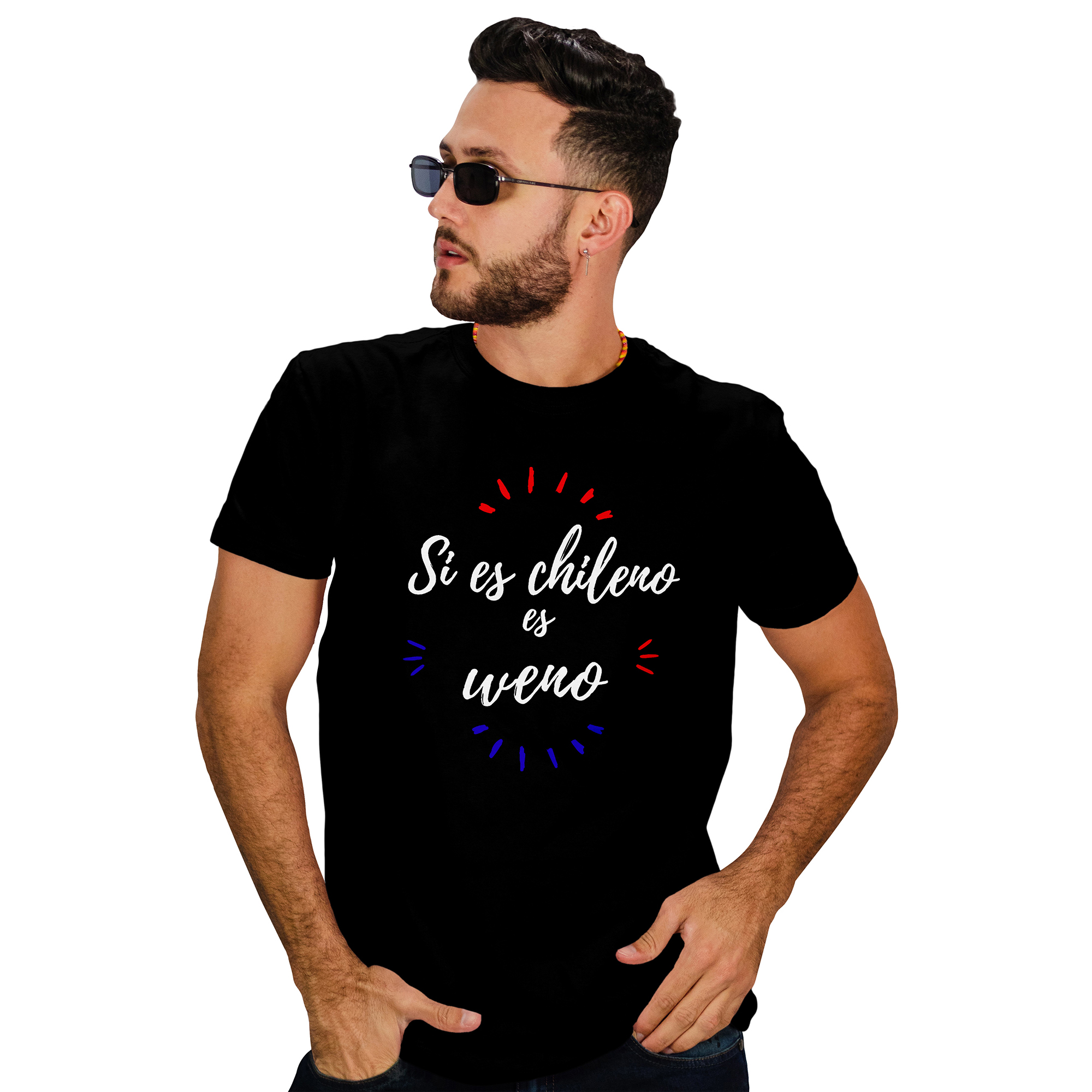 POLERA HOMBRE DISEÑO FRASES CHILENAS FIESTAS PATRIAS D21 - 1