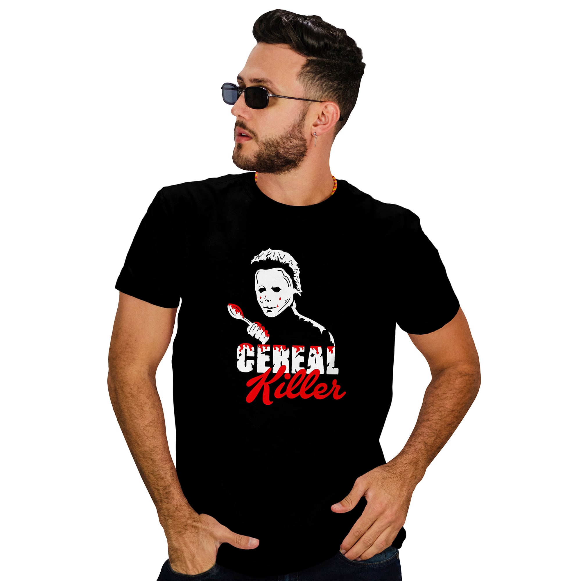 POLERA HOMBRE DISEÑO HALLOWEEN CEREAL KILLER D5 - 1