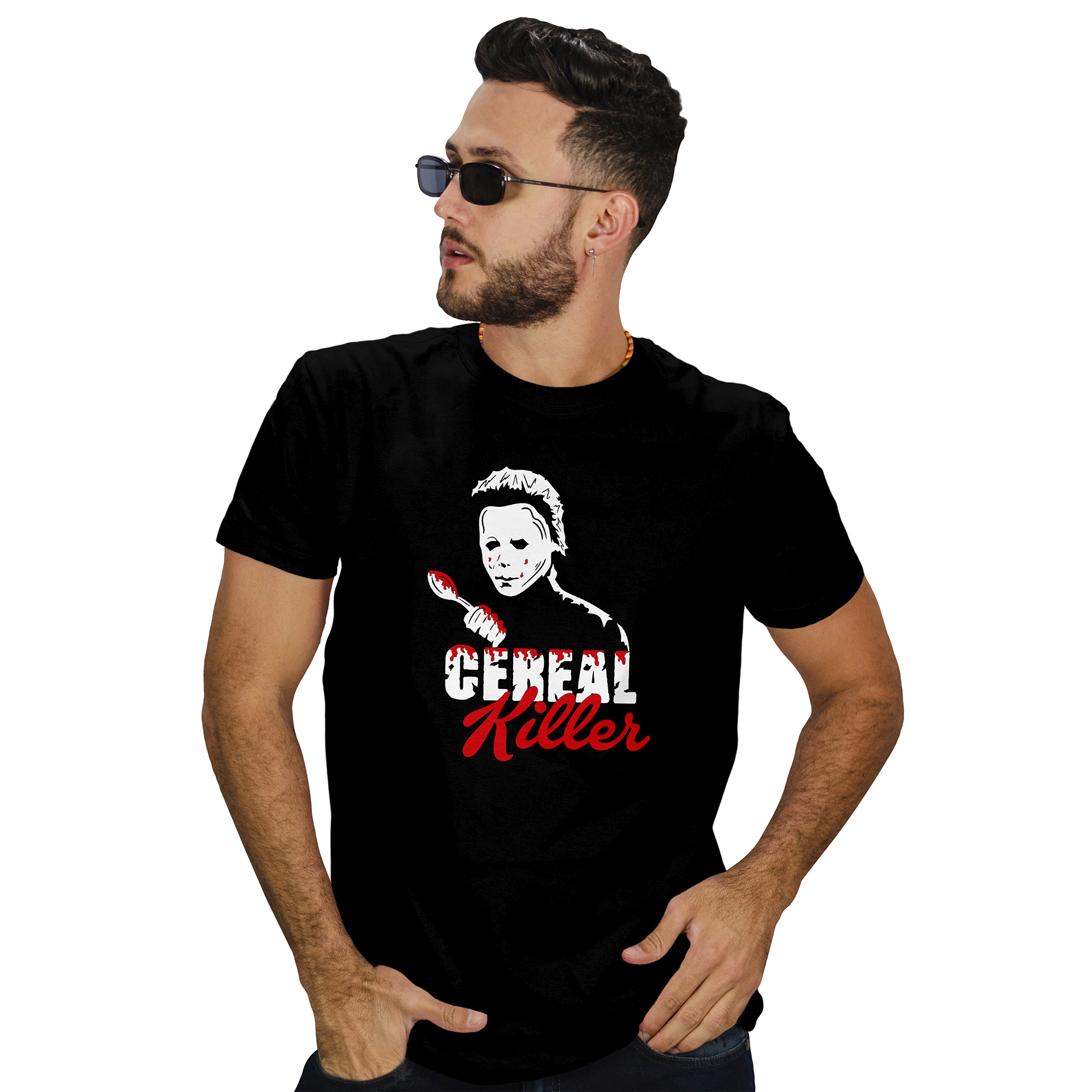 POLERA HOMBRE DISEÑO HALLOWEEN CEREAL KILLER D5 - 1
