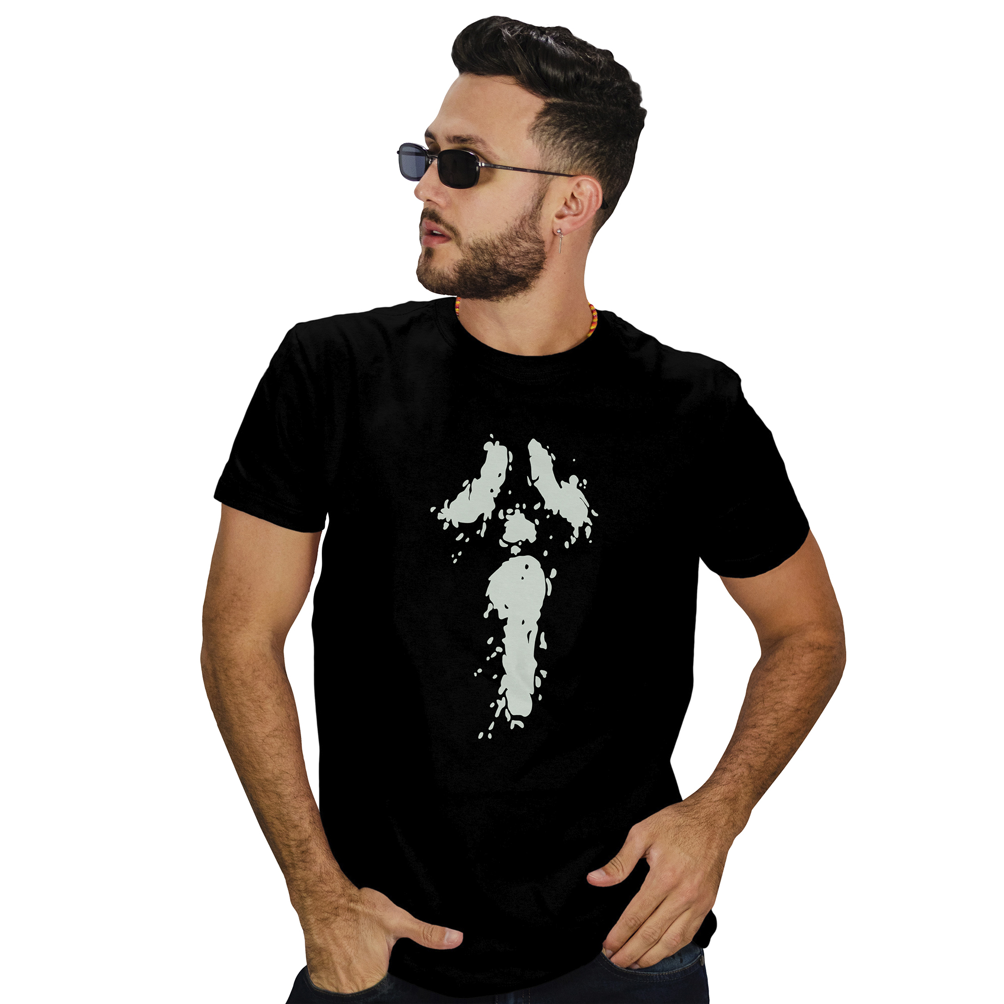 POLERA HOMBRE HALLOWEEN SCREAM FOSFORESCENTE D15 - 1
