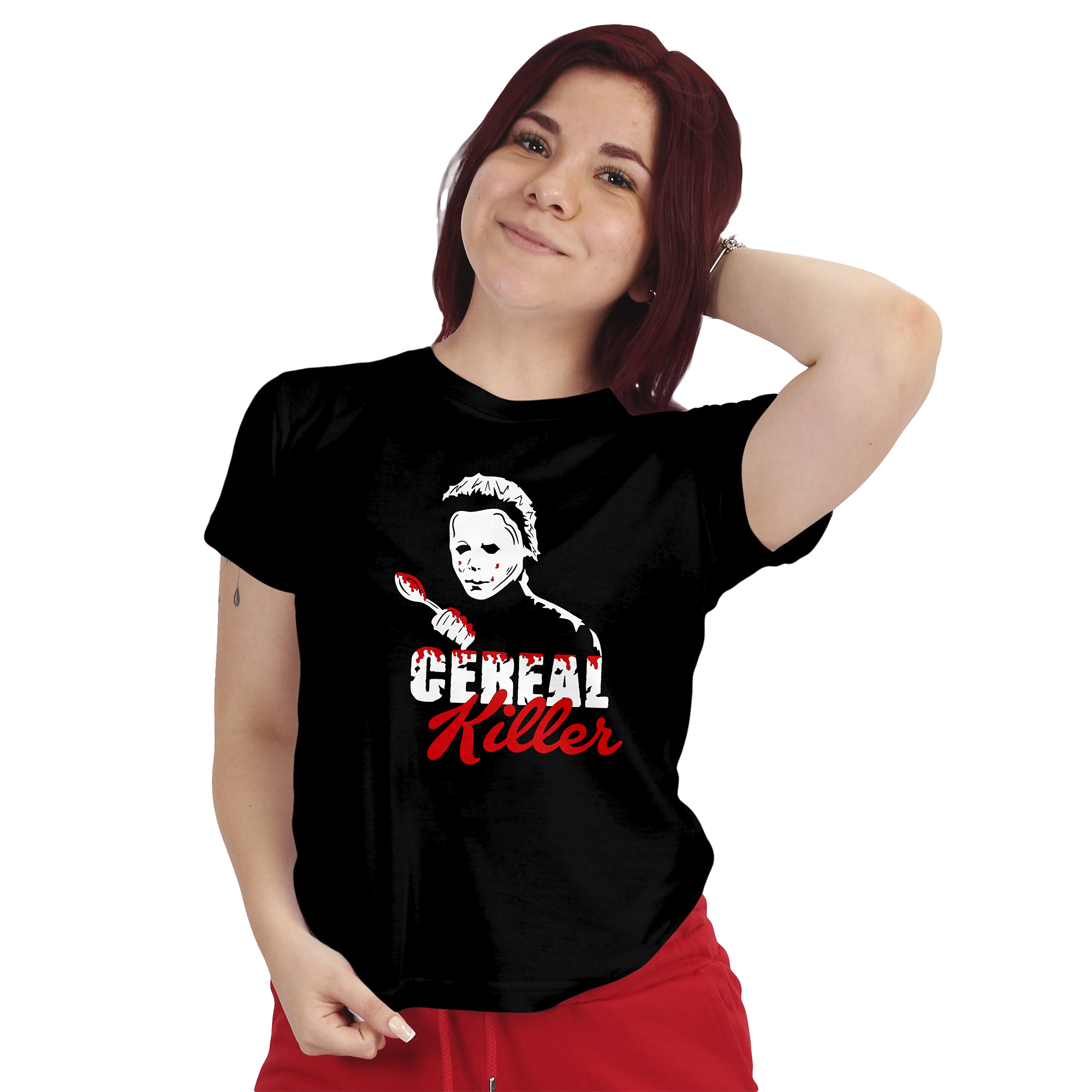 POLERA MUJER DISEÑO HALLOWEEN CEREAL KILLER D5 - 1