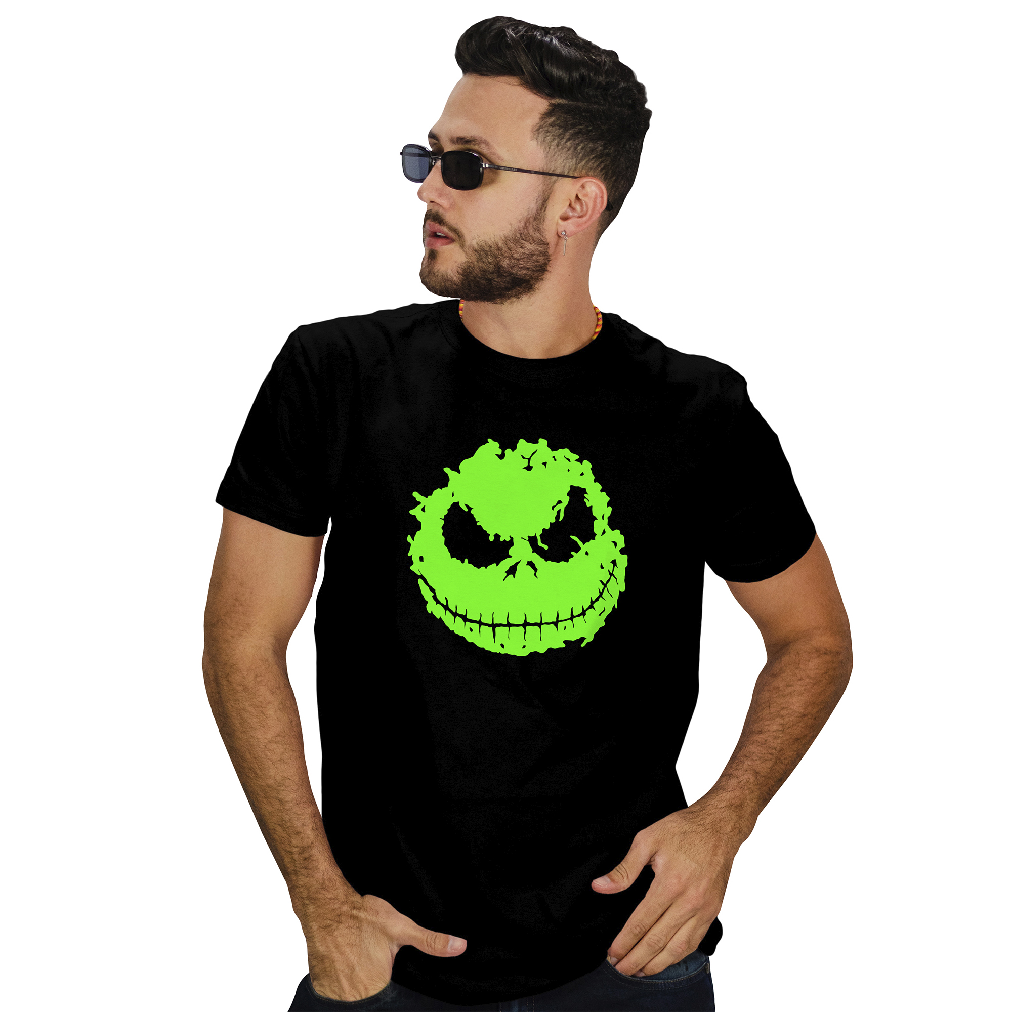 POLERA HOMBRE HALLOWEEN JACK SKELLINGTON FOSFORESCENTE D14 - 2