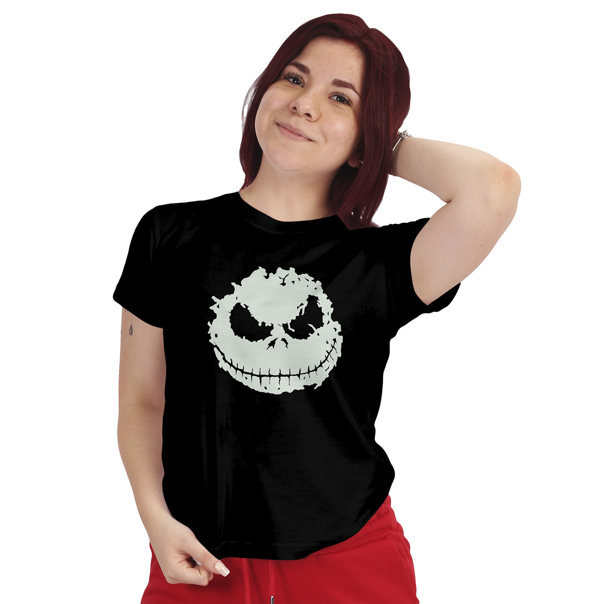 POLERA MUJER HALLOWEEN JACK SKELLINGTON FOSFORESCENTE D14 - 1