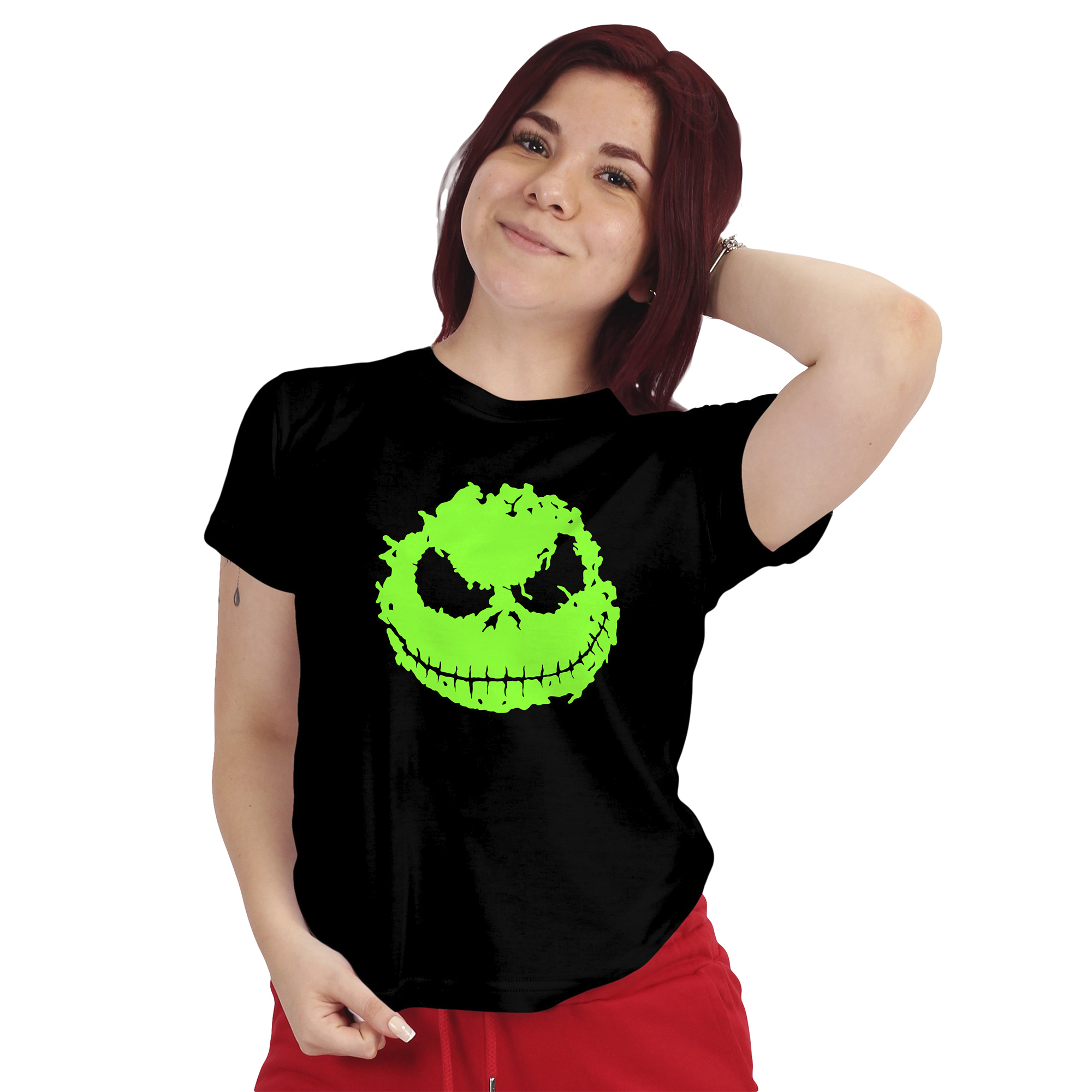 POLERA MUJER HALLOWEEN JACK SKELLINGTON FOSFORESCENTE D14 - 2