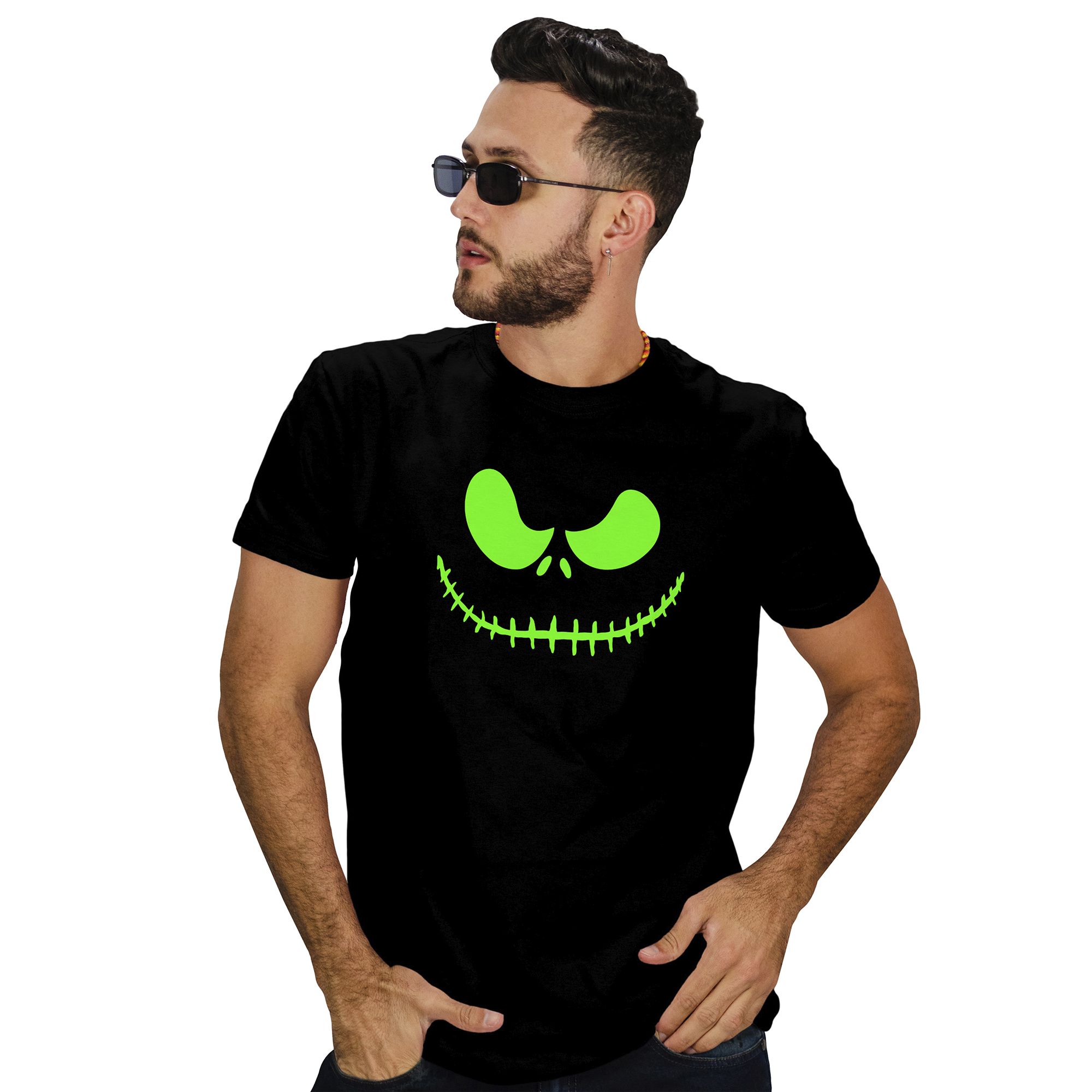 POLERA HOMBRE HALLOWEEN JACK SKELLINGTON FOSFORESCENTE D13 - 2