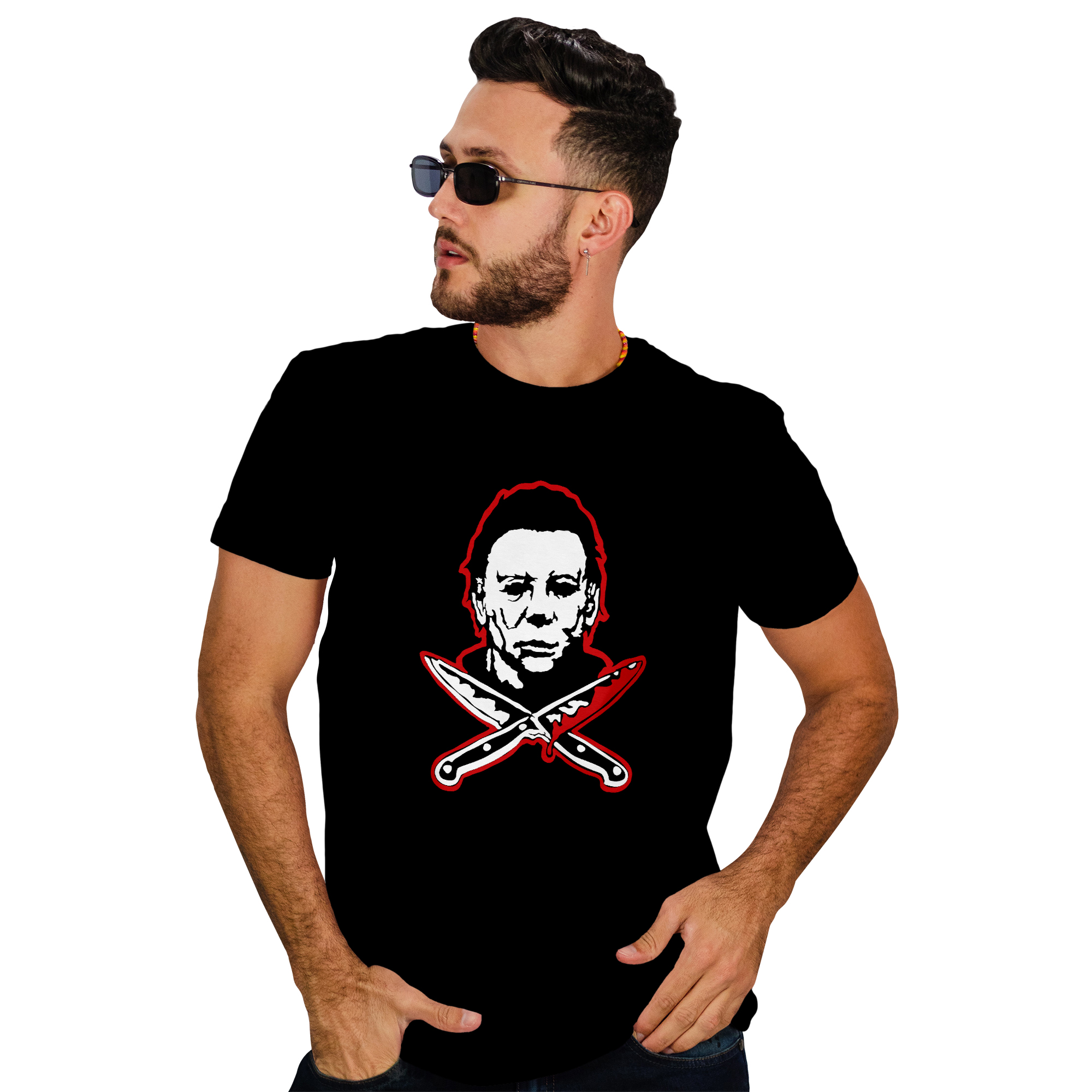 POLERA HOMBRE DISEÑO HALLOWEEN MYERS D10 - 1