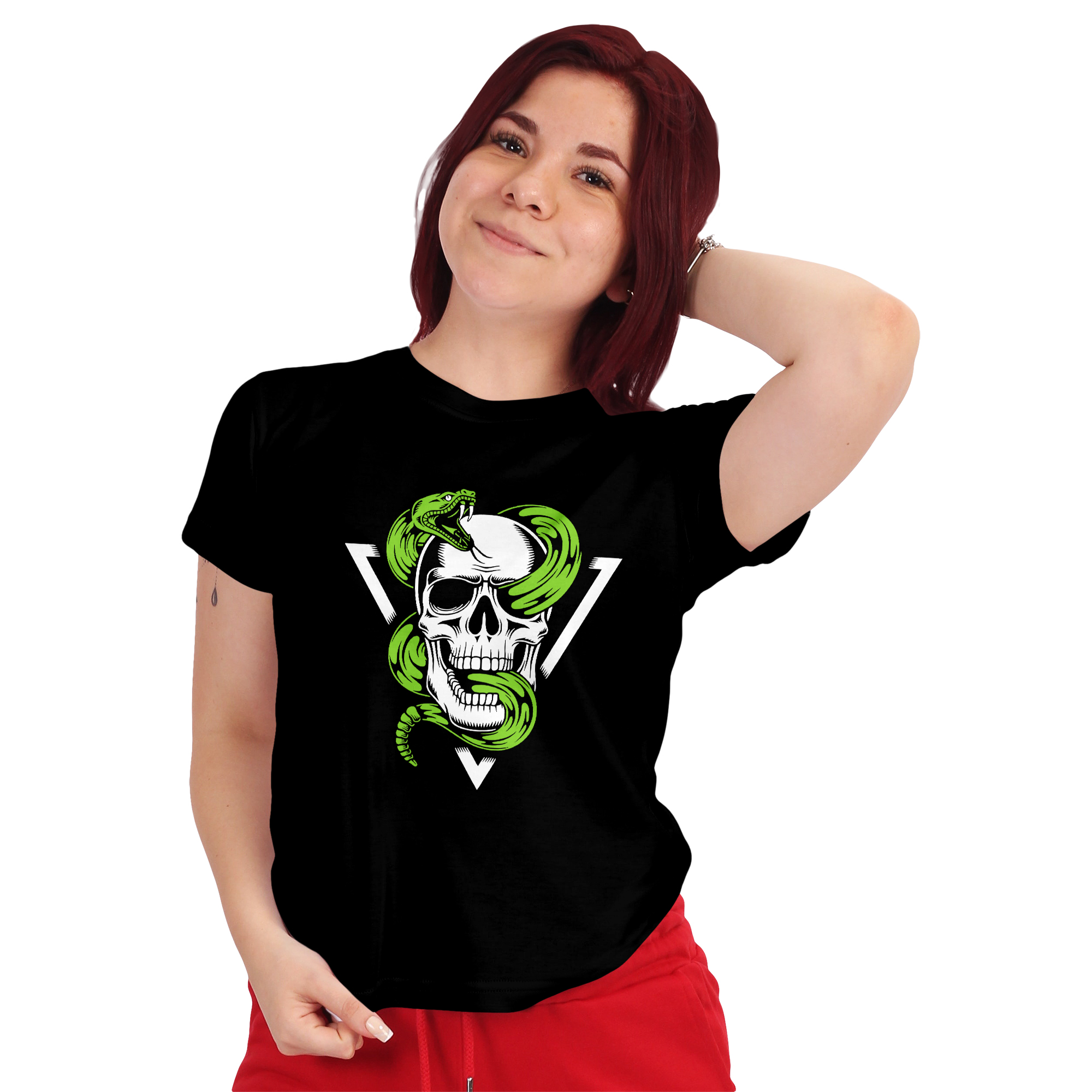 POLERA MUJER DISEÑO CALAVERA SKULL D8 - 1