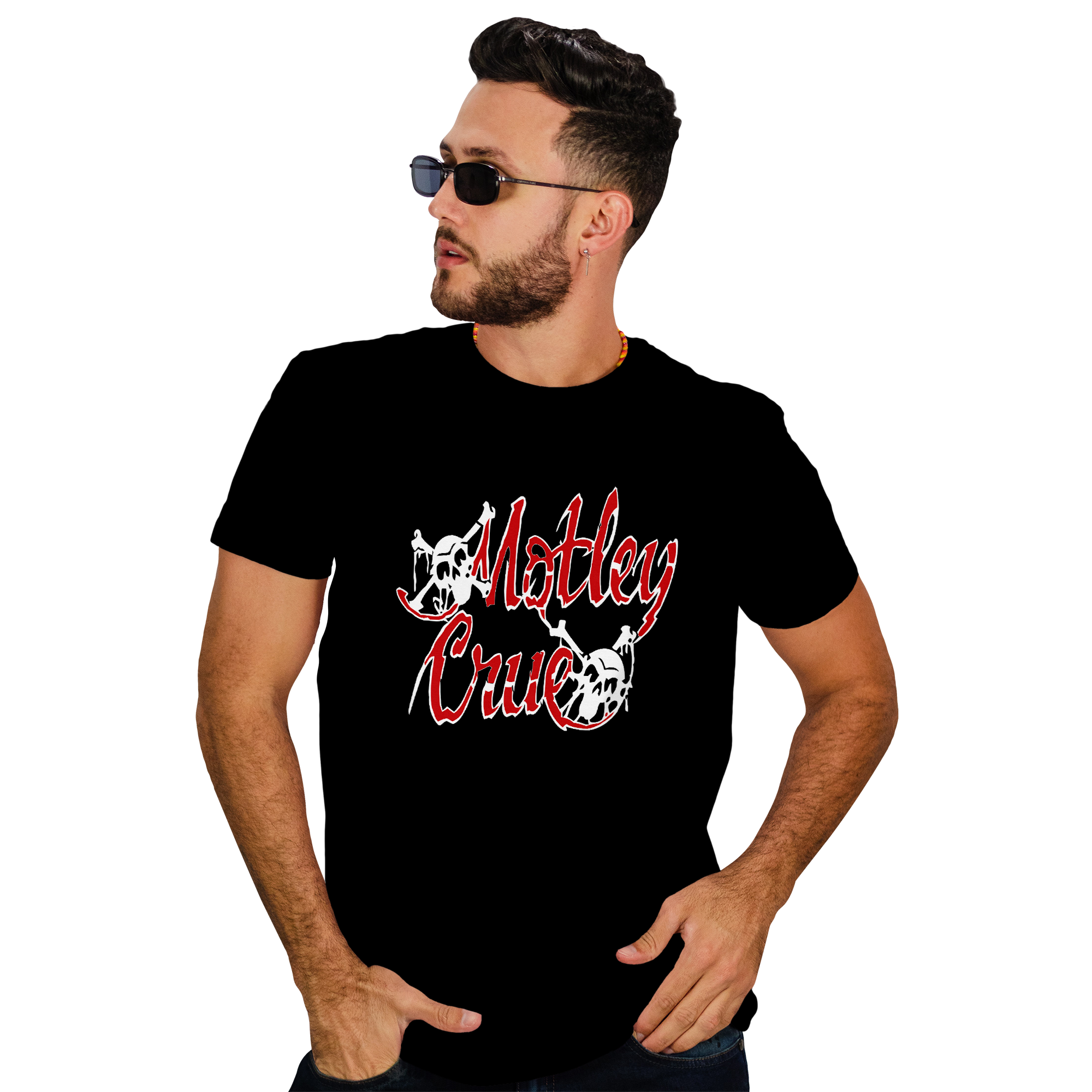 POLERA HOMBRE MOTLEY CRUE METAL ROCK Negro L