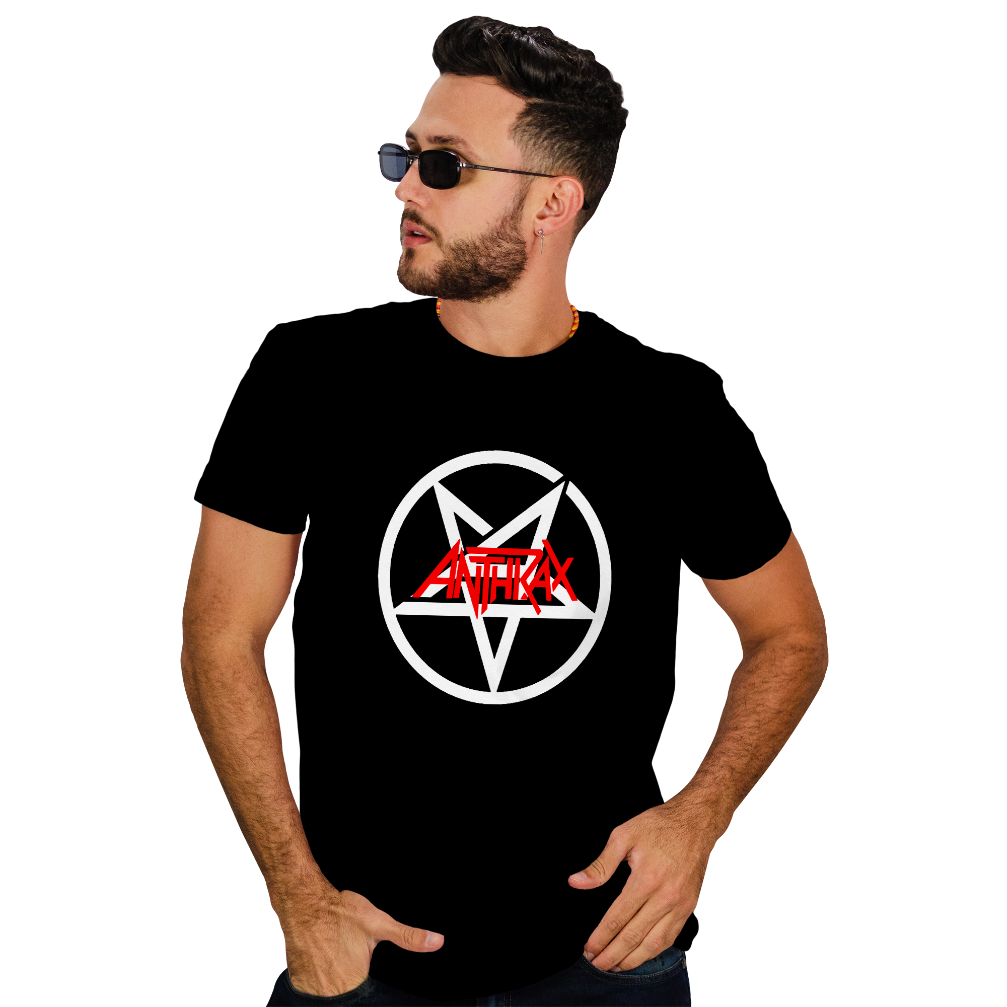 POLERA HOMBRE ANTHRAX METAL ROCK Negro L