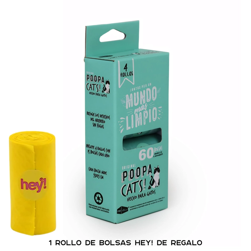 PACK BOLSAS POOPA CATS! DESECHOS MASCOTAS (4+1 DE REGALO) - 2