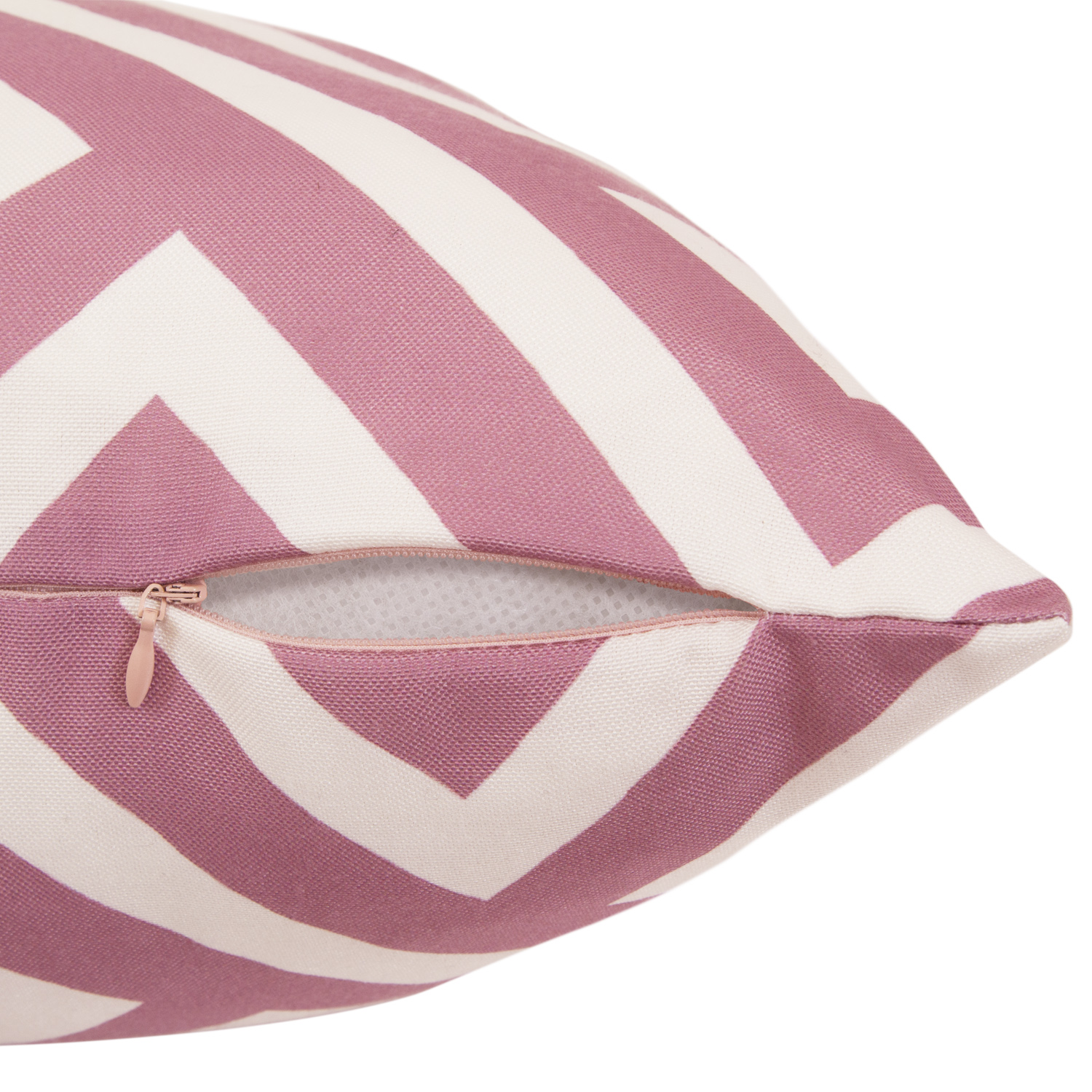COJÍN SUEÑO BLANCO MAS FUNDA DECORATIVA GEOMETRICO 45 X 45 CM PALO ROSA - 2