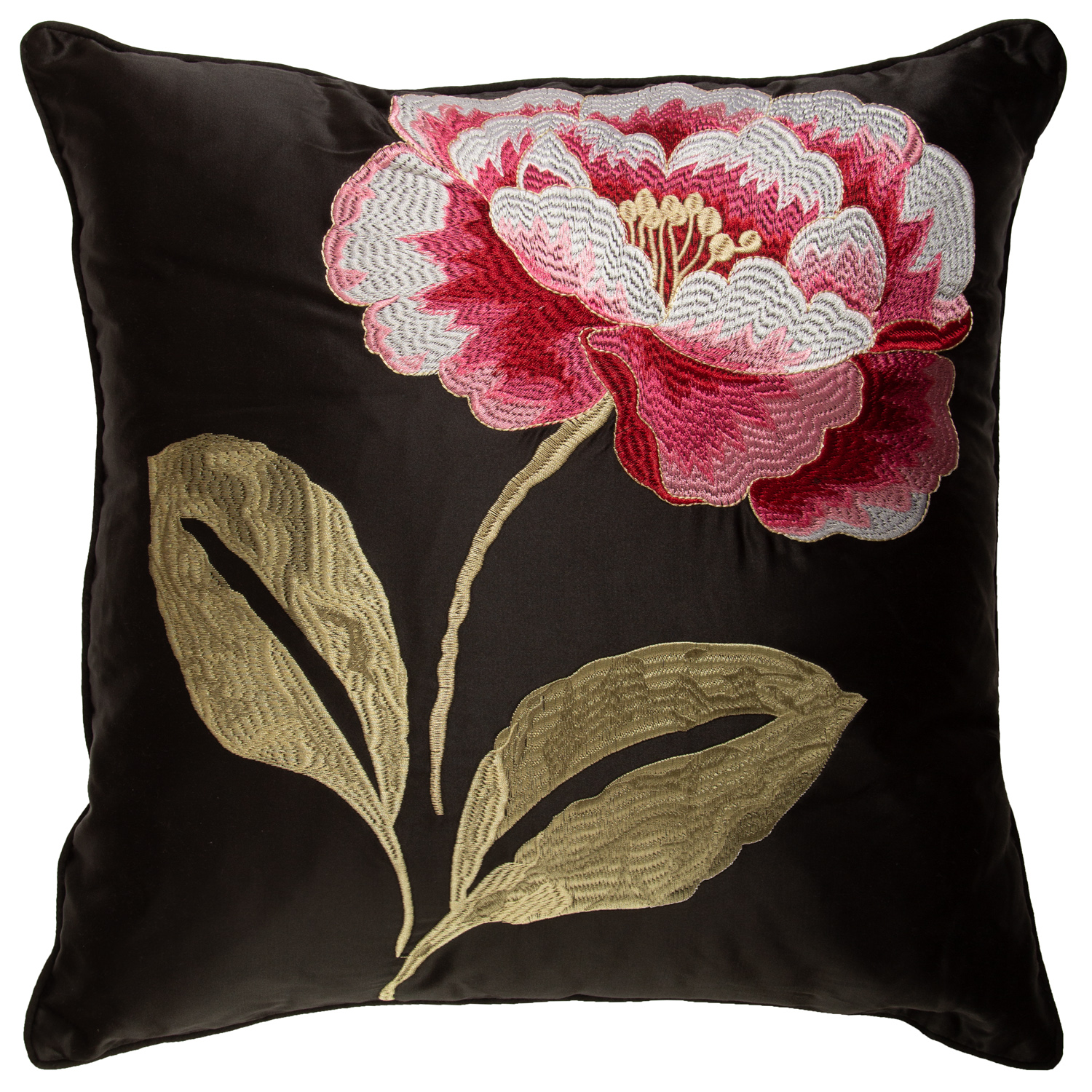 COJÍN SUEÑO BLANCO MAS FUNDA DECORATIVA PROVENCE EN FLOR 45 X 45 CM NEGRO - 1