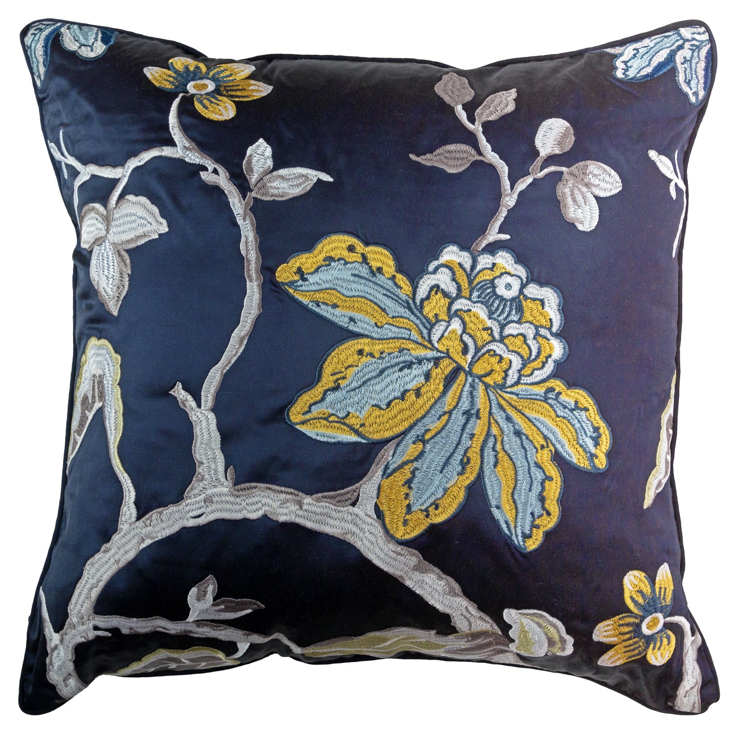 COJÍN SUEÑO BLANCO MAS FUNDA DECORATIVA VERSALLES EN 45 X 45 CM AZUL - 1