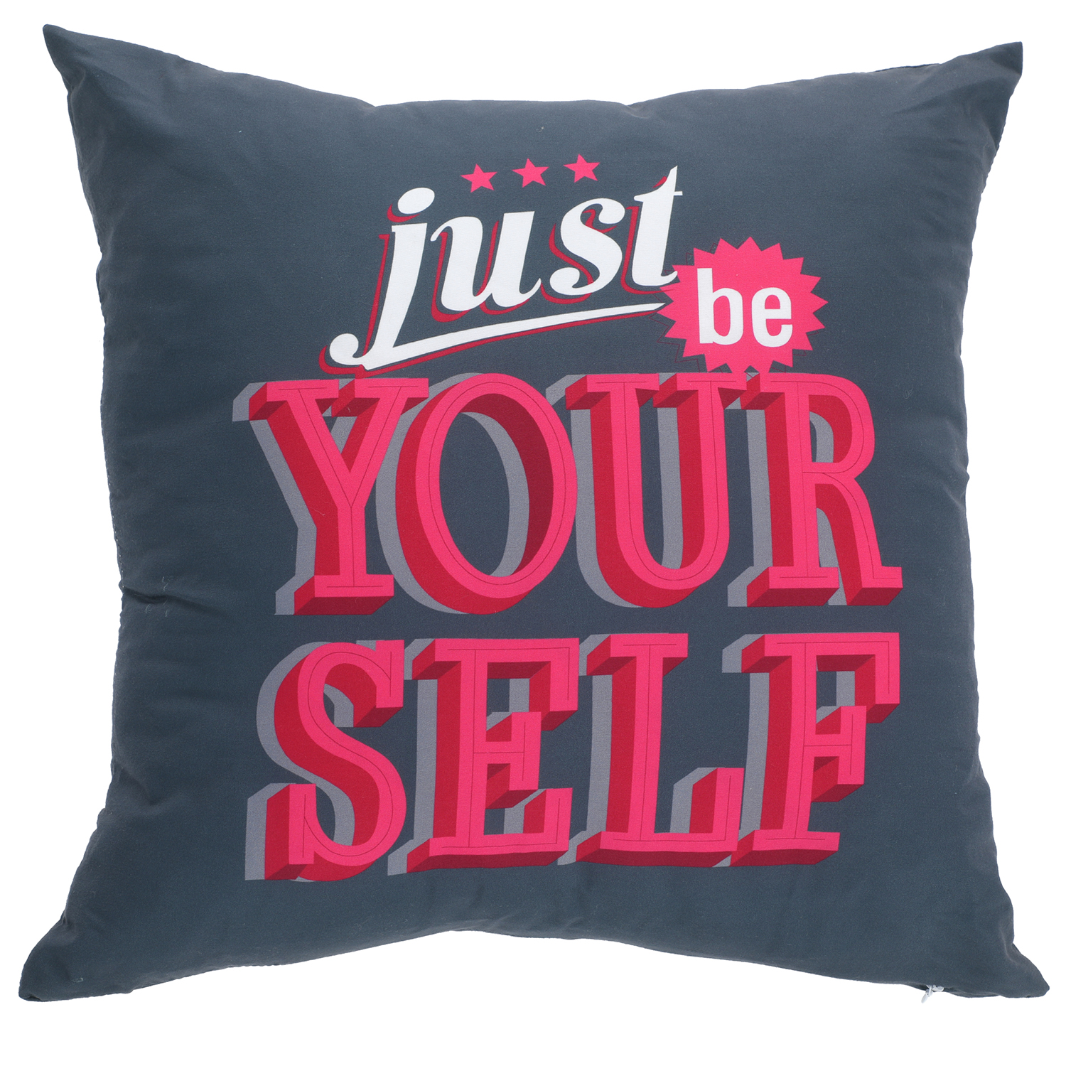 COJÍN SUEÑO BLANCO MAS FUNDA DECORATIVA JUST BE FONDO 45 X 45 CM GRIS - 1